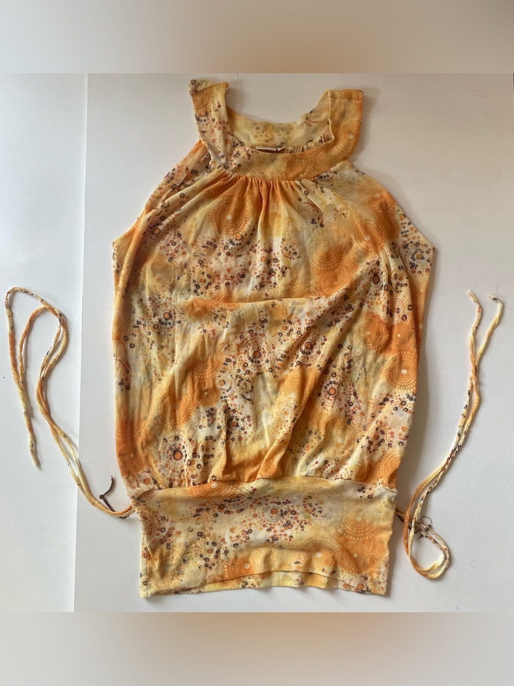 Y2K Abstract Print Going Out Tank Top Mesh Summery Festival
